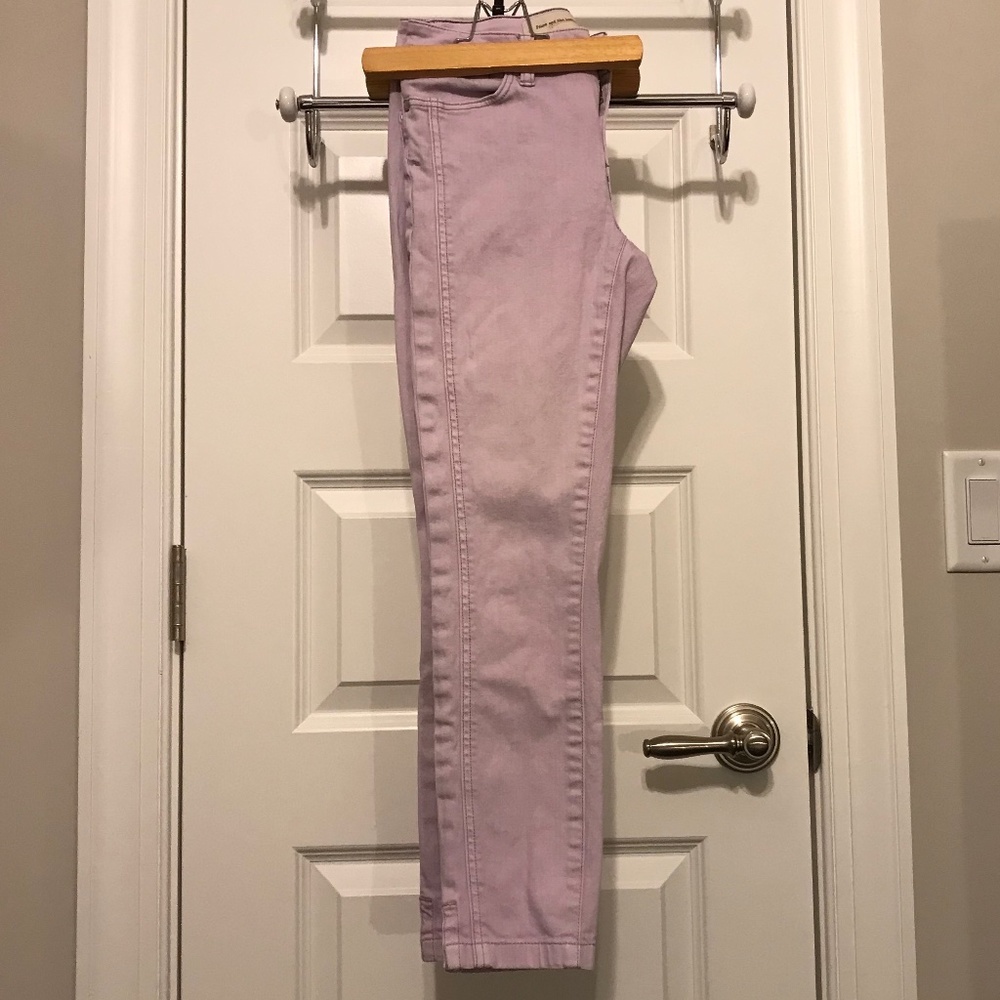 Pilcro & the Letterpress 5 pocket lavender Stet cropped jeans (size 24?)